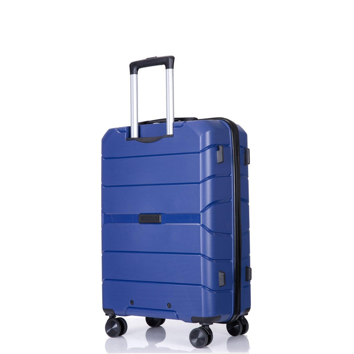 Hardshell Suitcase Spinner Wheels PP Luggage Sets Lightweight Suitcase with TSA Lock,3-Piece Set (20/24/28) ,Navy - DTYStore