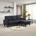 dark grey color knock down 3-seat combo sofa with storage ottoman for living room apartment bedroom and compact room, Upholstered sectional Couch, L Shaped Bench with a footrest, a individual storage - DTYStore