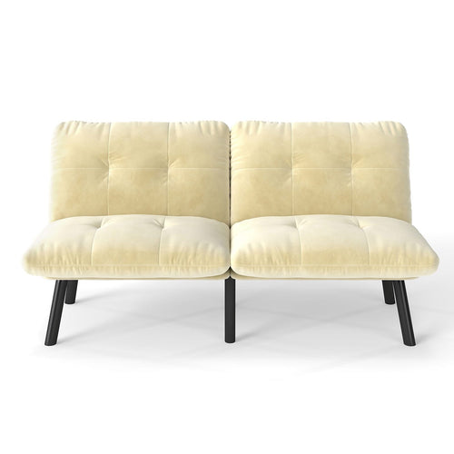 Cream Convertible Folding Modern sofa Bed - Image 3