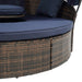Hot Sale KD Rattan Round Lounge With Canopy Bali Canopy Bed Outdoor, Wicker Outdoor Sofa Bed with lift coffee table - DTYStore
