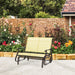 Outsunny 2-Person Outdoor Glider Bench，Patio Glider Loveseat Chair with Powder Coated Steel Frame，2 Seats Porch Rocking Glider for Backyard, Lawn, Garden and Porch, Beige - DTYStore