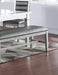 Elegant Silver Finish 1pc Dining Bench Only Rubberwood Cushion Faux Leather Seat Dining Room bench - DTYStore