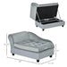 Luxury Fancy Dog Bed for Small Dogs with Hidden Storage, Small Dog Couch with Soft 3" Foam, Dog Sofa Bed, Cushy Dog Bed, Modern Pet Furniture for Puppies and Little Breeds, Gray - DTYStore