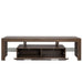 FashionTVstandTVcabinet,EntertainmentCenter,TVstationTV console,media console,with LEDlight belt,light belt remote control,toughenedglassshelf,metal handle,Canbeplaced in the living room,bedroom,brown - DTYStore