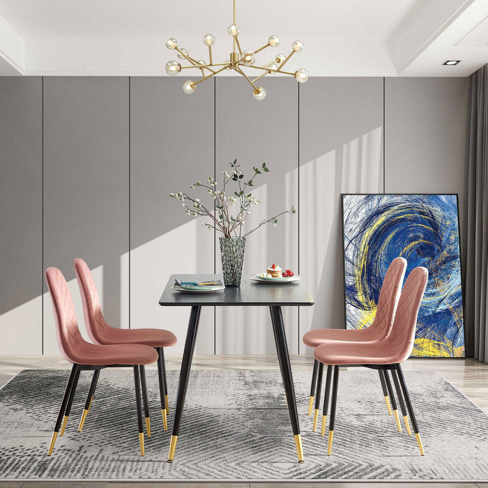 Black Modern Kitchen Dining MDF Table For Smart Home - DTYStore