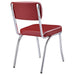 Red and Chrome Upholstered Side Chairs (Set of 2) - DTYStore
