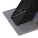 Modern Square Dining Table,Stretchable,Printed Black Marble Table Top+MDF X-Shape Table Leg with Metal Base - DTYStore