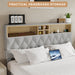Queen Size Bed Frame with 2-Tier Storage Adjustable Headboard & Charging Station, Solid and Stable, No Box Spring Needed, Noise Free, Easy to Assemble, Gray - DTYStore