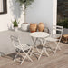 3 Piece Patio Bistro Set of Foldable Round Table and Chairs, White - DTYStore