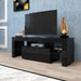 Black TV Stand with LED RGB Lights,Flat Screen TV Cabinet, Gaming Consoles - in Lounge Room, Living Room and Bedroom(Black) - DTYStore