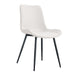 White artificial leather backrest cushion dining chair, black metal legs, curved widened cushion design for more comfort, suitable for restaurants, kitchens, bedrooms, offices.(4 chairs) 0502 - DTYStore