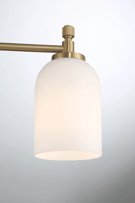 Meadows Three Lights Vanity Brushed Gold Bathroom Wall Light for Bathroom Over Mirror 20.5"W Ãƒâ€” 10.125"H Ãƒâ€” 5.5"E with White Frosted Glass - DTYStore