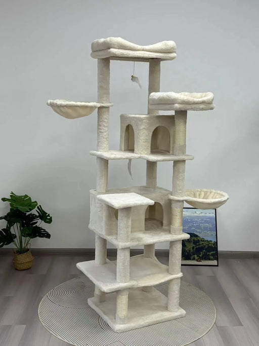 68 Inches Multi-Level Large and Tall Cat Tree beige Default -DTYStore