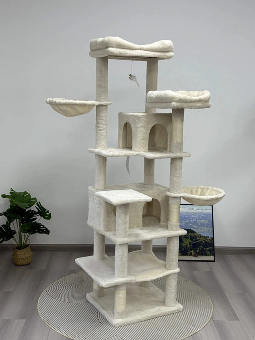 68 Inches Multi-Level Large and Tall Cat Tree beige Default -DTYStore