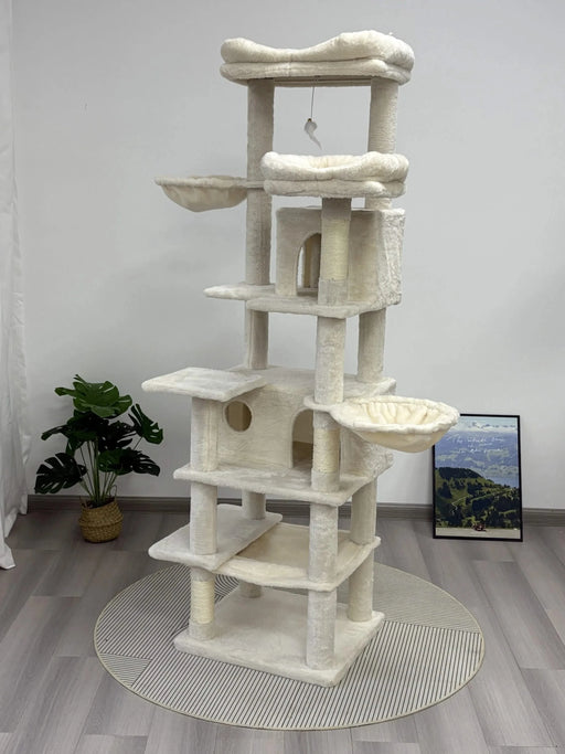 68 Inches Multi-Level Large and Tall Cat Tree beige Default -DTYStore