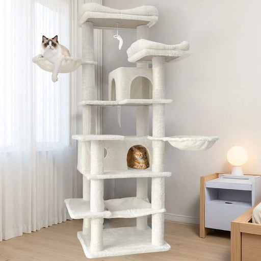 68 Inches Multi-Level Large and Tall Cat Tree beige Default -DTYStore