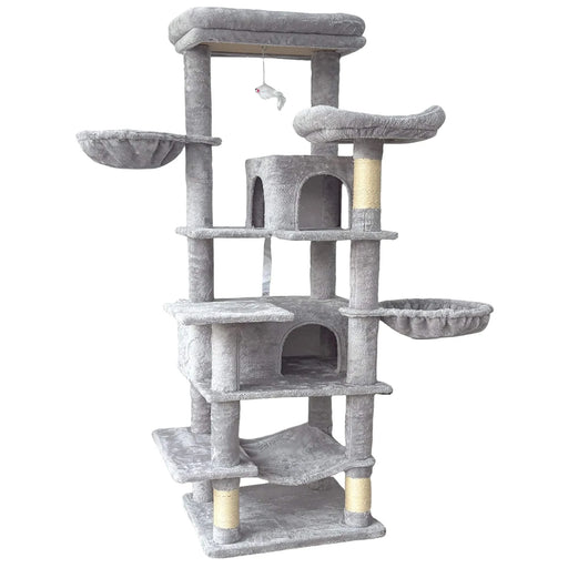68 Inches Multi-Level Large and Tall Cat Tree gray Default -DTYStore