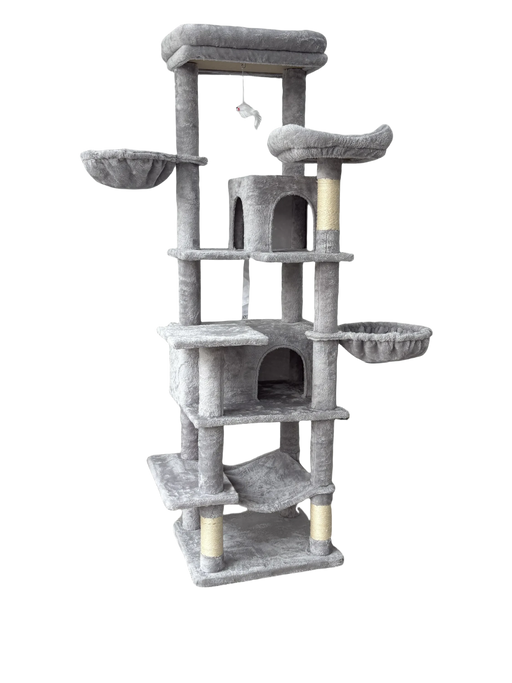 68 Inches Multi-Level Large and Tall Cat Tree gray Default -DTYStore