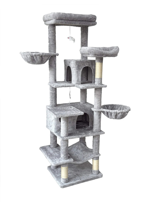68 Inches Multi-Level Large and Tall Cat Tree gray Default -DTYStore