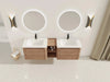 68'' Wall-Mounted Bathroom Vanity with White Ceramic Sink and Storage Shelves & 1-Soft-Close Door, KD-Packing, Plywood Default -DTYStore