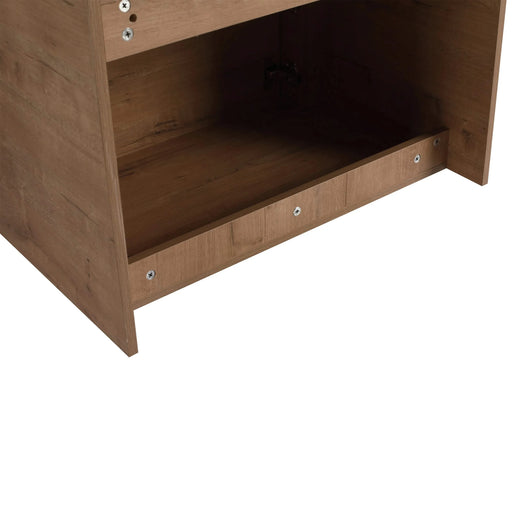 68'' Wall-Mounted Bathroom Vanity with White Ceramic Sink and Storage Shelves & 1-Soft-Close Door, KD-Packing, Plywood Default -DTYStore