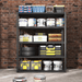 72"H 5 Tier Metal Shelves for Storage Garage Shelving 2000LBS Heavy Duty Storage Shelves Adjustable Garage Shelf Industrial Shelving Unit Storage Utility Rack,47.2"W*23.6"D*72"H,Black - DTYStore