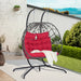 Double Egg Chair with Stand Hanging Indoor Outdoor Wicker Rattan Patio Basket Egg Swing Chair Hammock Egg Chairs with UV Resistant Cushions 600 lbs for Bedroom Balcony Patio - DTYStore