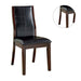 Transitional Dining Room Side Chairs Set of 2pc Chairs only Brown Cherry Unique Curved Back Espresso Leatherette Padded Seat - DTYStore
