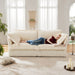 Modern Slipcovered 2-Seat Sofa Couches for Living Room, 2 Seater Sofa, Corduroy Deep Seat Sofa with Upholstered Cushion&Detachable Cover, Comfy Sofa Couch for Small Space, Apartment, Cream Corduroy - DTYStore
