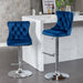 Furniture,Swivel Velvet Barstools Adjusatble Seat Height from 25-33 Inch, Modern Upholstered Chrome base Bar Stools with Backs Comfortable Tufted for Home Pub and Kitchen Island（Blue,Set of 2） - DTYStore