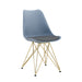 Modern Dining Chairs with Shell Lounge Plastic Seat and GOLDEN STEEL Legs KITEHCN chairs meeting room chairs living room,Set of 4, GREY - DTYStore