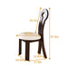 Dining Chairs Set of 2, Key-design Home Chairs, PU Leather Solid Wooden Dining Chairs with White Round Cushion for Kitchen Dining Room-Deep Walnut Brown - DTYStore