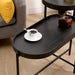 2-Tier Black Side Table with Storage Sofa Table for Living Room Metal Frame & Wooden Desk End Table - DTYStore