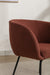 040-Set of 2 Boucle Fabric Dining Chairs With Black Metal Legs,Wine Red - DTYStore