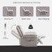 Power Recliner Chair with Adjustable Massage Function, Velvet Electric Power Chair for Elderly with One Side Pockets, Recliner Chair with Heating System for Living Room,Beige - DTYStore