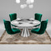 PrimeNest Noblesse Collection Upholstered Silver Legged Dining Chair, Set of 2, Green - DTYStore