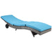 Outsunny Wicker Chaise Lounge Pool Chair, Outdoor PE Rattan Cushioned Patio Sun Lounger w/ 5-Level Adjustable Backrest & Wheels for Easy Movement, Sky Blue - DTYStore