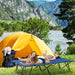 Outsunny 2 Person Folding Camping Cot for Adults, 50' Extra Wide Outdoor Portable Sleeping Cot with Carry Bag, Elevated Camping Bed, Beach Hiking, Blue - DTYStore