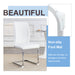 Luxury Simple Arch Chair - Set of 4 White PU Material High Resilience Dining Chair with Arched Metal Silver Leg. - DTYStore