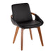 Cosmo Mid-Century Chair in Walnut and Black Faux Leather by LumiSource - DTYStore