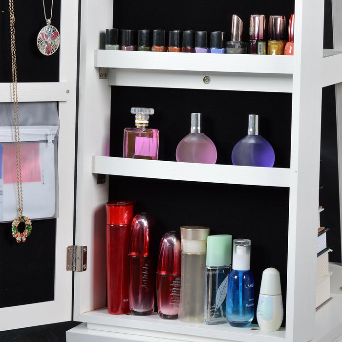 Full Length Mirror 360Â° Swivel Jewelry Cabinet - DTYStore
