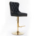 Furniture,Thick Golden Swivel Velvet Barstools Adjusatble Seat Height from 27-35 Inch, Modern Upholstered Bar Stools with Backs Comfortable Tufted for Home Pub and Kitchen Island (Black,Set of 2) - DTYStore