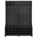 Modern Style Multiple Functions Hallway Coat Rack with Metal Hooks, Entryway Bench 60" Wide Hall Tree with Ample Storage Space and 24 Shoe Cubbies , Black (OLD SKU: WF286983AAB ) - DTYStore