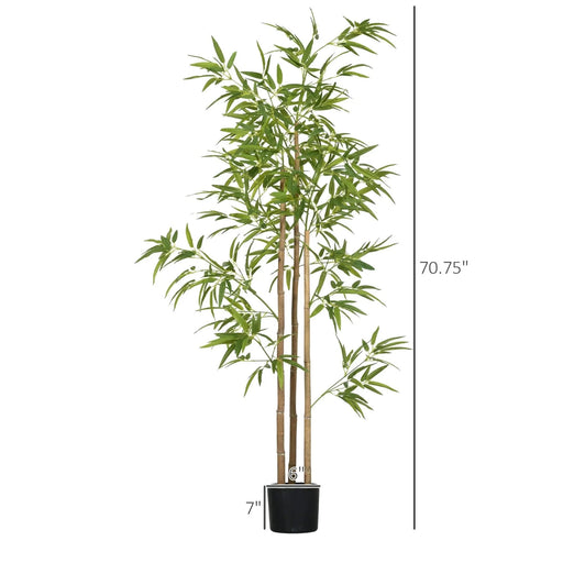 6FT Artificial Bamboo Tree, Faux Decorative Plant in Nursery Pot for Indoor Décor Default -DTYStore