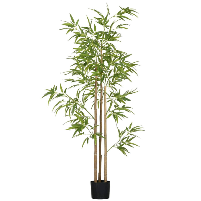 6FT Artificial Bamboo Tree, Faux Decorative Plant in Nursery Pot for Indoor Décor Default -DTYStore