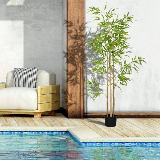 6FT Artificial Bamboo Tree, Faux Decorative Plant in Nursery Pot for Indoor Décor Default -DTYStore