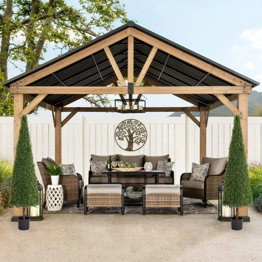 6FT Artificial Conical Topiary Trees UV Resistant Faux Cedar Bushes and Evergreen Shrubs, Fake Potted Plants for Front Porch Outside Planter Decor, 1pc/set Default -DTYStore