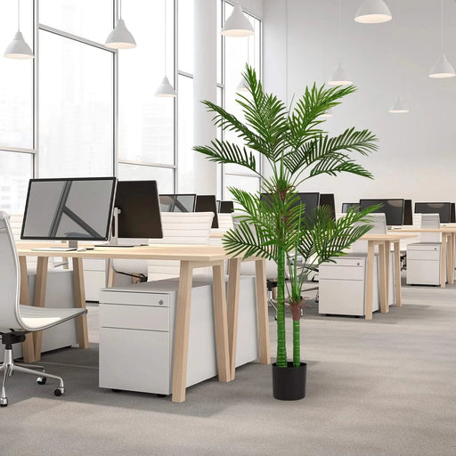 6FT Artificial Plant – Realistic Faux Indoor Potted Tree Lush Green Leaves, High-End Decorative Simulation for Home, Office, Bedroom or Hotel Decoration, 1pc/Set Default -DTYStore