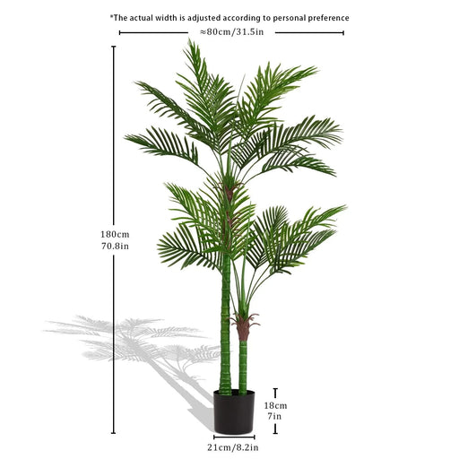 6FT Artificial Plant – Realistic Faux Indoor Potted Tree Lush Green Leaves, High-End Decorative Simulation for Home, Office, Bedroom or Hotel Decoration, 1pc/Set Default -DTYStore