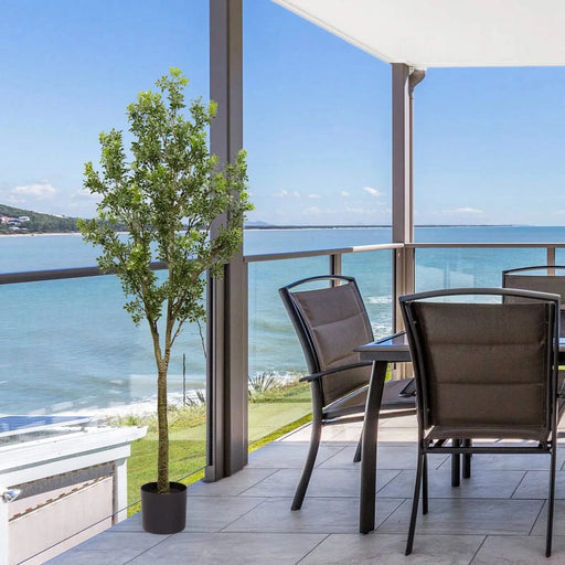 6FT Artificial Tree Tall Lifelike Greenery Plant Realistic Faux Potted Tree with Natural Look Leaves for Indoor Home Office Living Room Bedroom Decoration ,1pc/set Default -DTYStore